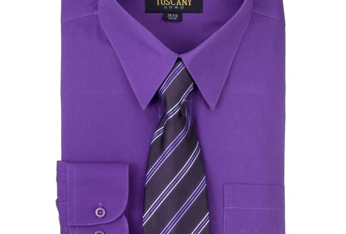 Big mens purple dress shirt