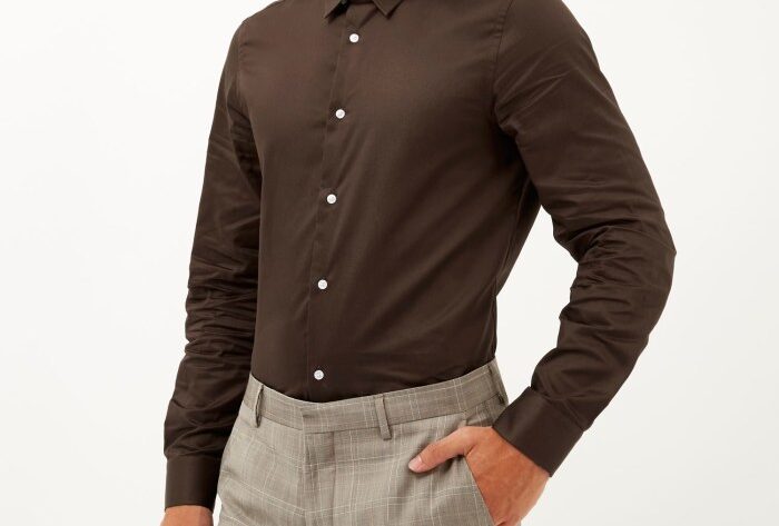 Brown dress shirts for men