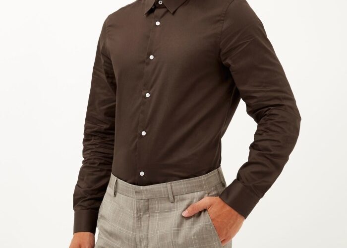 Brown dress shirts for men