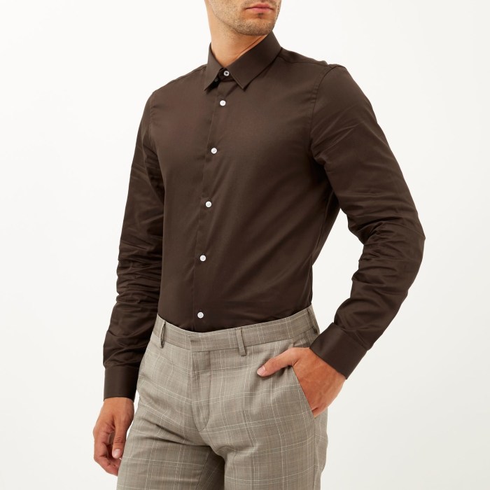 Brown dress shirts for men