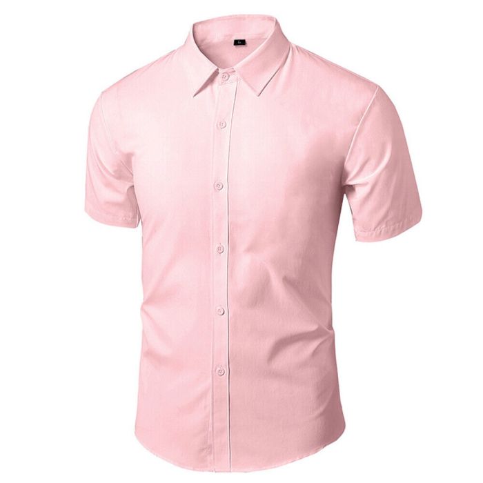 Mens red short sleeve dress shirt